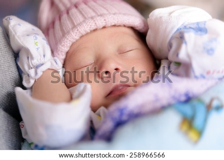 New born baby infant asleep
