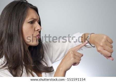 woman indicating being too late