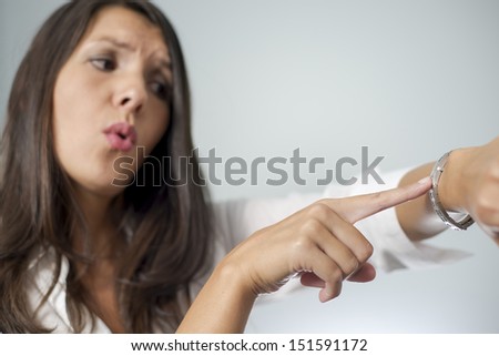 woman indicating being too late