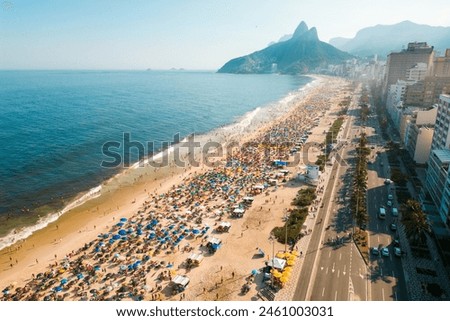 Similar – Foto Bild Menschenmenge am Strand, Luftaufnahme im Sommer