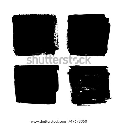 Black Friday set. Blots, banners, labels, backgrounds, brushes. Black Paint/ink texture. Vector illustration