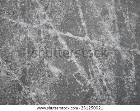 Ice surface texture,  hockey and figure skates tracks and scratches