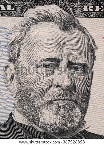 US President Ulysses Grant Portrait On Fifty Dollar Bill Macro United States Money Closeup US President Ulysses Grant Portrait On Fifty Dollar Bill Macro United States Money Closeup