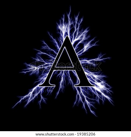 Electric Letter A Isolate On Black Stock Photo 19385206 : Shutterstock