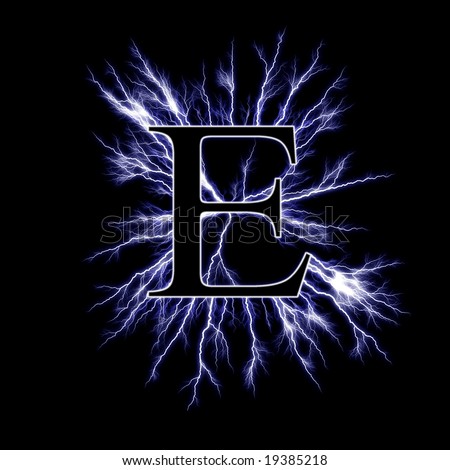 Electric Letter E Isolate On Black Stock Photo 19385218 : Shutterstock