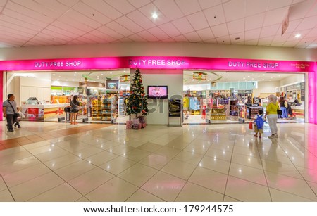 MALACCA, MALAYSIA - DEC 23: Duty free shop in Low cost carrier terminal (LCCT) on Dec 23, 2013 in Kuala Lumpur,  Malaysia. It was opened to cater for the growing number of users of low cost airlines.