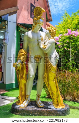 PATTAYA, THAILAND - AUG 10: Greek sculpture at Mimosa on Aug 10, 2014 in Pattaya. It was established for tourist attraction by concept \