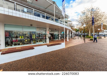 NELSON BAY, AUSTRALIA - MAY 8 : Shopping malls at Nelson Bay, Australia on May 8, 2014. Nelson Bay is a suburb of the Port Stephens local government area in the Hunter Region of NSW, Australia.