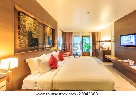 PATTAYA, THAILAND - JUN 14 : Guest room of Sea Sand Sun Hotel on Jun 14, 2014. The hotel consist of 60 boutique-style masterpiece Villas and Rooms, finest collection of Villa in the Pattaya.