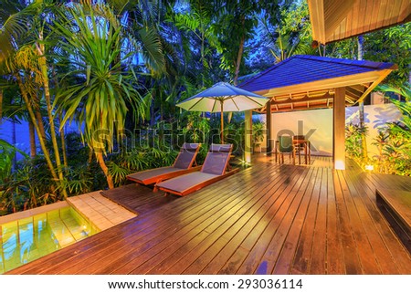 PATTAYA, THAILAND - MAY 23 : Pool villa room of Sea Sand Sun Hotel on May 23, 2015. The hotel consist of 60 boutique-style masterpiece Villas and Rooms, finest collection of Villa in the Pattaya.