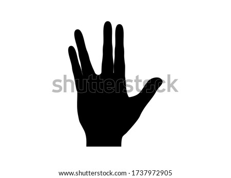 Science fiction salute hand icon black silhouette vector. gesture hand vector. sci fi sign greet icon. hand icon isolated on a white background