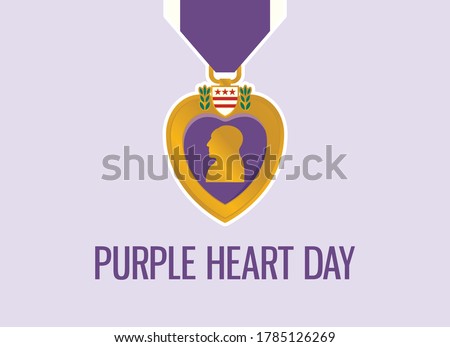 Purple Heart Day vector. Purple Heart medal icon vector. United States military decoration illustration. Important day