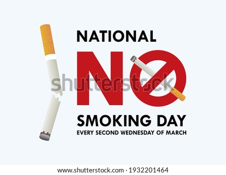National No Smoking Day vector. Crossed out cigarette icon vector. Stop smoking campaign. No smoke ban icon. No Smoking Day Poster, Second Wednesday in March. Important day