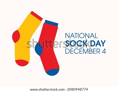 National Sock Day vector. Pair of colorful socks icon vector. Sock Day Poster, December 4. Important day