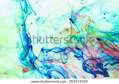 color ink drop in the water