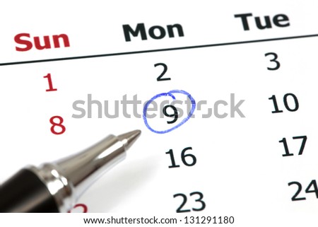 Circle marked on a calendar