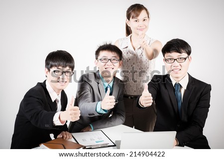 Successful business meeting with a group of people. Isolated on white background.