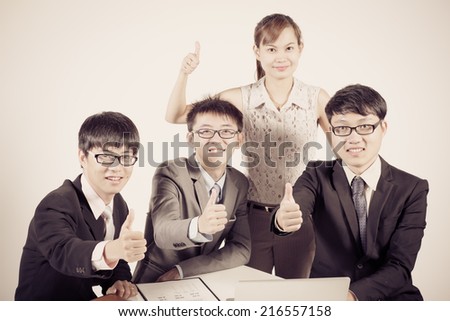 Successful business meeting with a group of people. Isolated on white background.