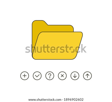 Folder icon creative design template. Editable outline, vector line illustration for app, website. 