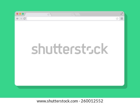 web Simple Browser window white, green background, flat