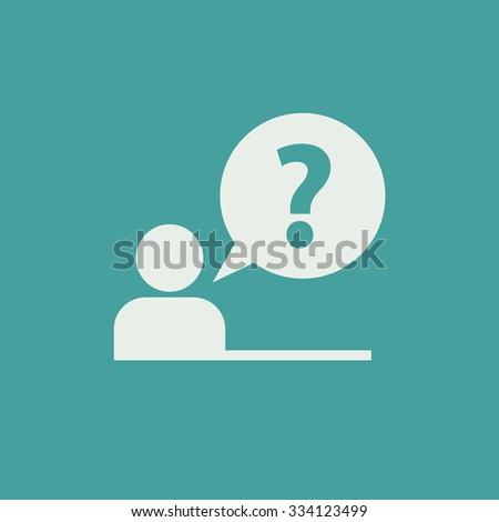 Pictogram of question mark. FAQ icon. Information exchange theme icon. Vector, flat, eps 10