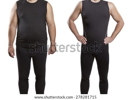 Male before and after. Weight loss.
