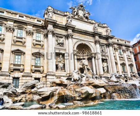 Fontana Trevi - the most famous of Rome\'s fountains in the world. Italy.