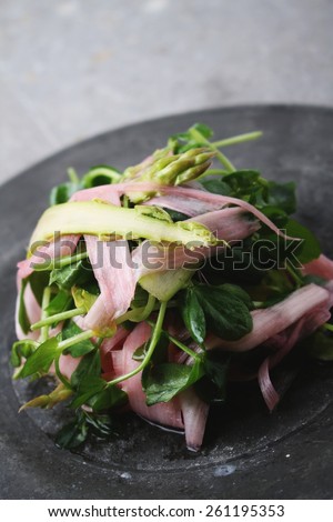 rhubarb asparagus and watercress salad