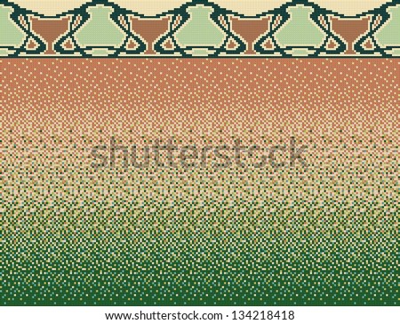Seamless smooth transition of color mosaic from brown to green and decor in mosaic. Modern. Similar images in my portfolio.