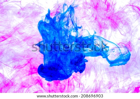 Ink in water abstract shapes closeup