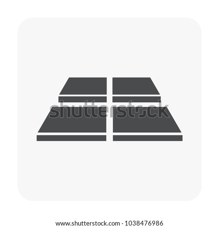 Tile floor material vector icon design in perspective view. That is a floor finishing material for paving or laying to decoration interior and exterior i.e. bathroom, kitchen, toilet and laundry room.