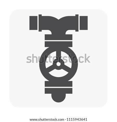 Fire hydrant vector icon with main pipe, adapter, valve control, plug or fireplug for fire department, firefighter. To deliver supply flow water by hose at outdoor, street, city. Also flush and clean.