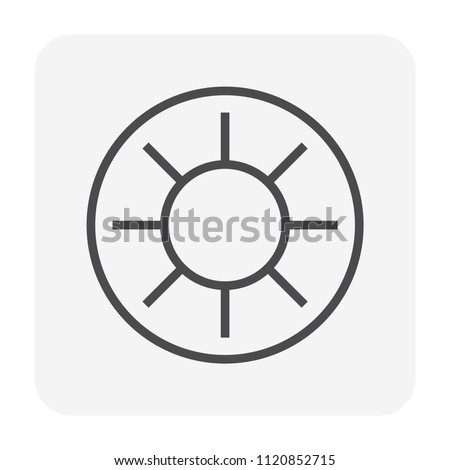 Smoke detector vector icon. Smart sensor of heat, gas, carbon monoxide for control siren, fire alarm system for safety, security, prevention, protection of building, home and office. Editable stroke.
