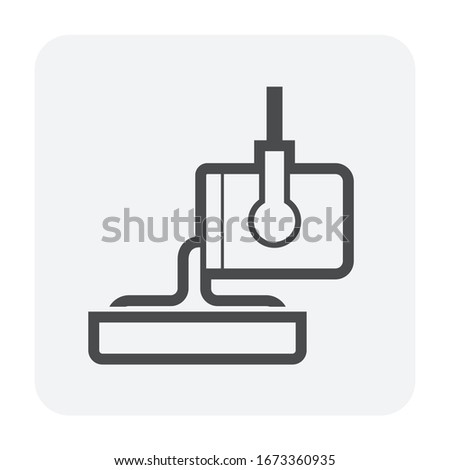 Casting process in metallurgy or metallurgical production industry vector icon. That manufacturing process in foundry, furnace or factory plant. To pouring hot liquid or molten metal into ingot mold.
