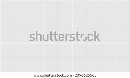 Seamless texture pattern of white tile floor or wall. Look new clean surface in top view for background. Decorative finishing material in bathroom, kitchen or laundry room. Vector illustration design.