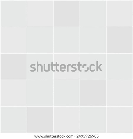 Seamless texture pattern of white gray tile floor or wall. New clean surface in top view for background. Decorative finishing material for decoration in bathroom or kitchen. Vector illustration.