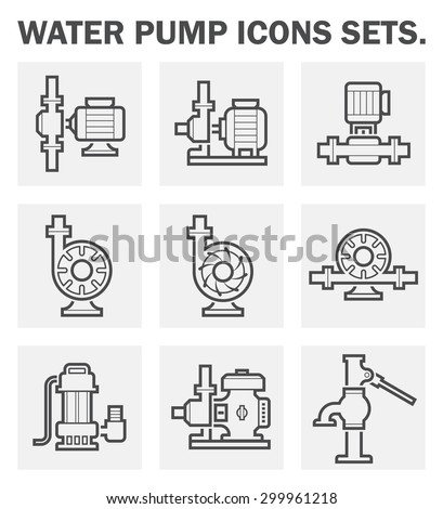 Water Pump Icons Sets. Stock Vector Illustration 299961218 : Shutterstock