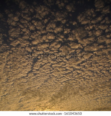 Beautiful sky at sundown with different patterns, samples
