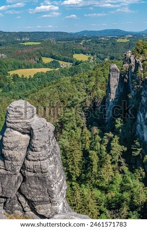 Similar – Image, Stock Photo View from Kurort Rathen to Stadt Wehlen in Saxon Switzerland