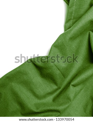 rough cloth on a white background with copy space