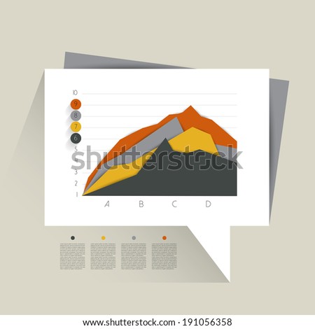 Example of business flat design graph. Infographics area  chart. 