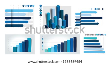 Set of charts, graphs. Simply color editable. Infographics elements.