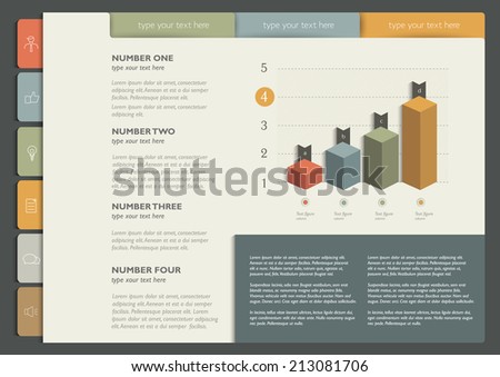 Infographics folder collection. Web page or print template.  Vector background illustration. 