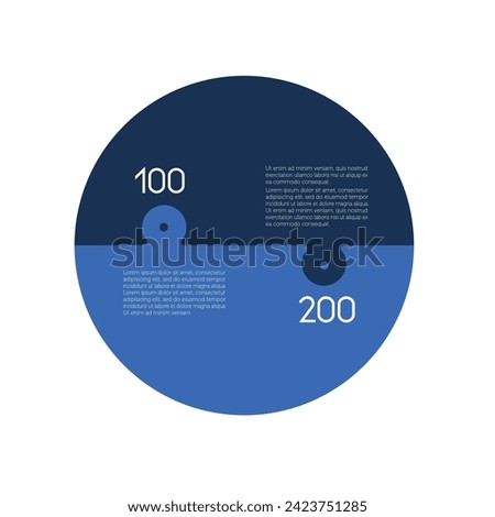 Circle round infographic puzzle two step chart template diagram