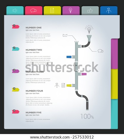 Sample print or web page. Infographics template. 