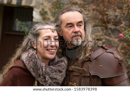 Similar – Image, Stock Photo Medieval couple in robes