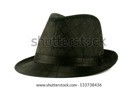 Man,s black hat on white background ,isolated