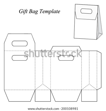 Gift Bag Template With Lid, Vector Illustration - 200108981 : Shutterstock