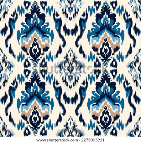 Ikat border geometric ethnic oriental pattern traditional on black background.folklore tribal vector illustration.Aztec style beautiful embroidery.ancient art of arabesque,kente cloth,interior,carpet.