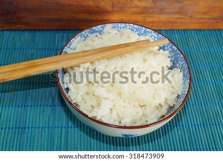 cooked white rice in a nice dish - jasmine rice